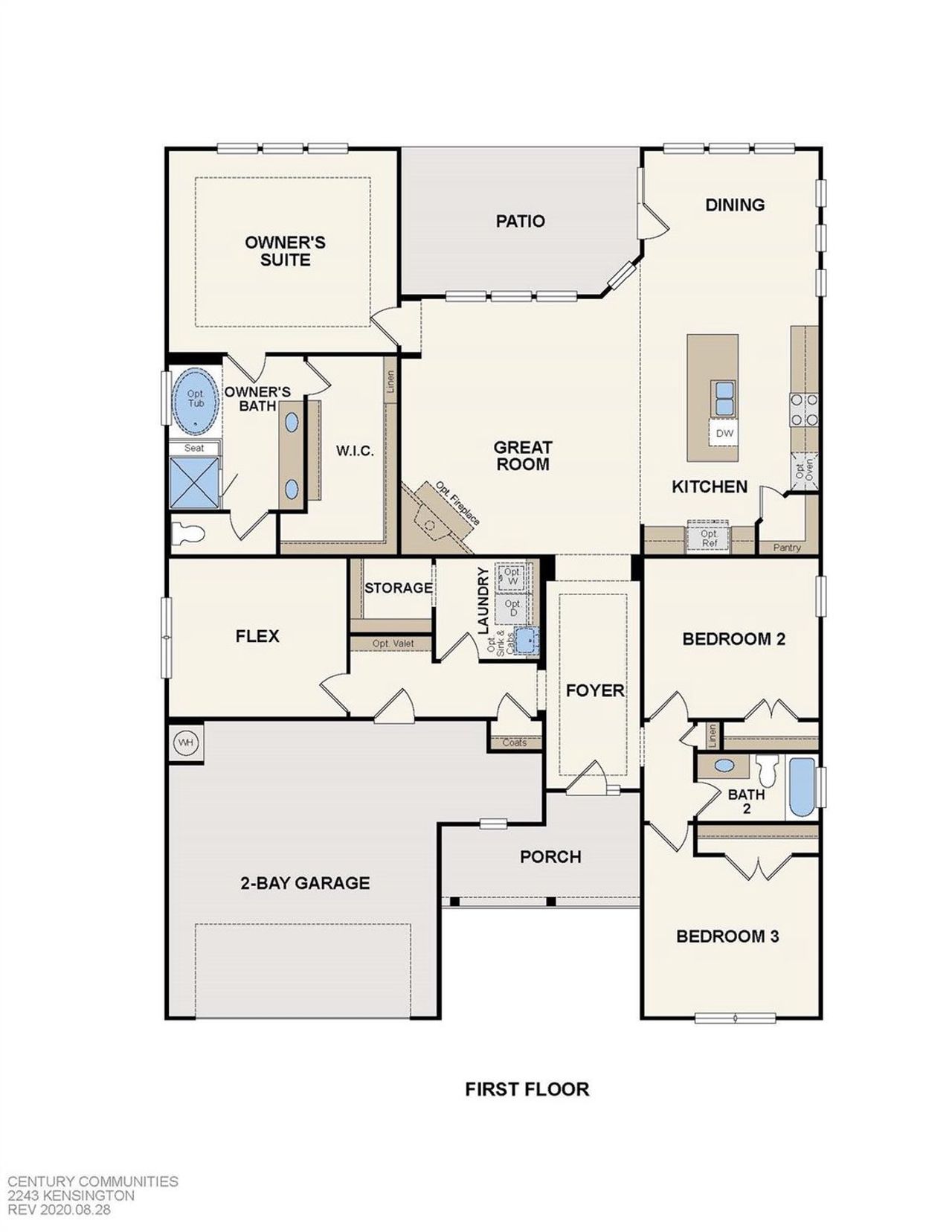 2D floor plan layout of this home in Stonemill, Monroe, NC (Image 2).