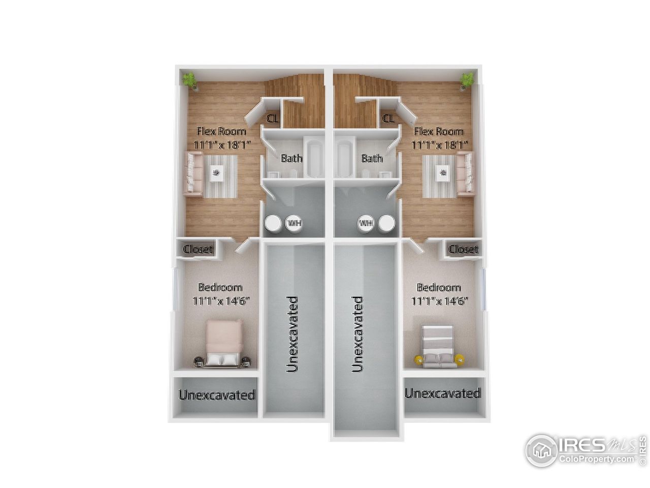 Optional Finished Basement 3D rendering Optional Finished Basement 3D rendering