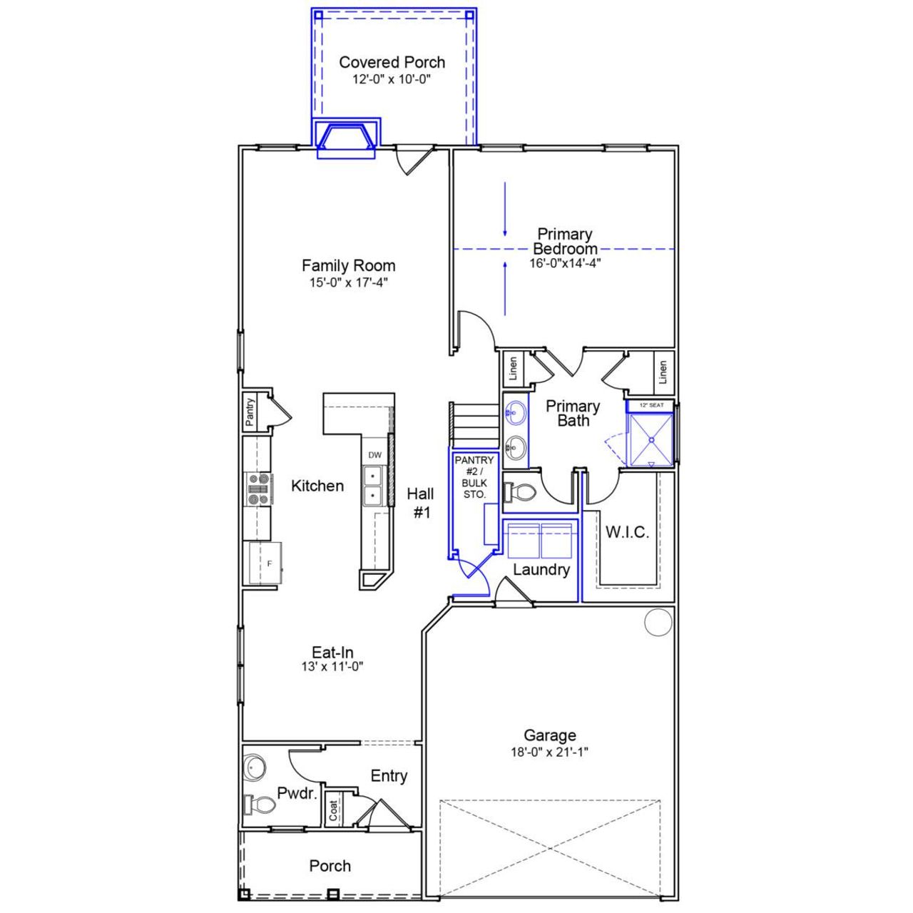 2D floor plan layout of this home in Creekside Ridge, Batesburg-Leesville, SC (Image 2).