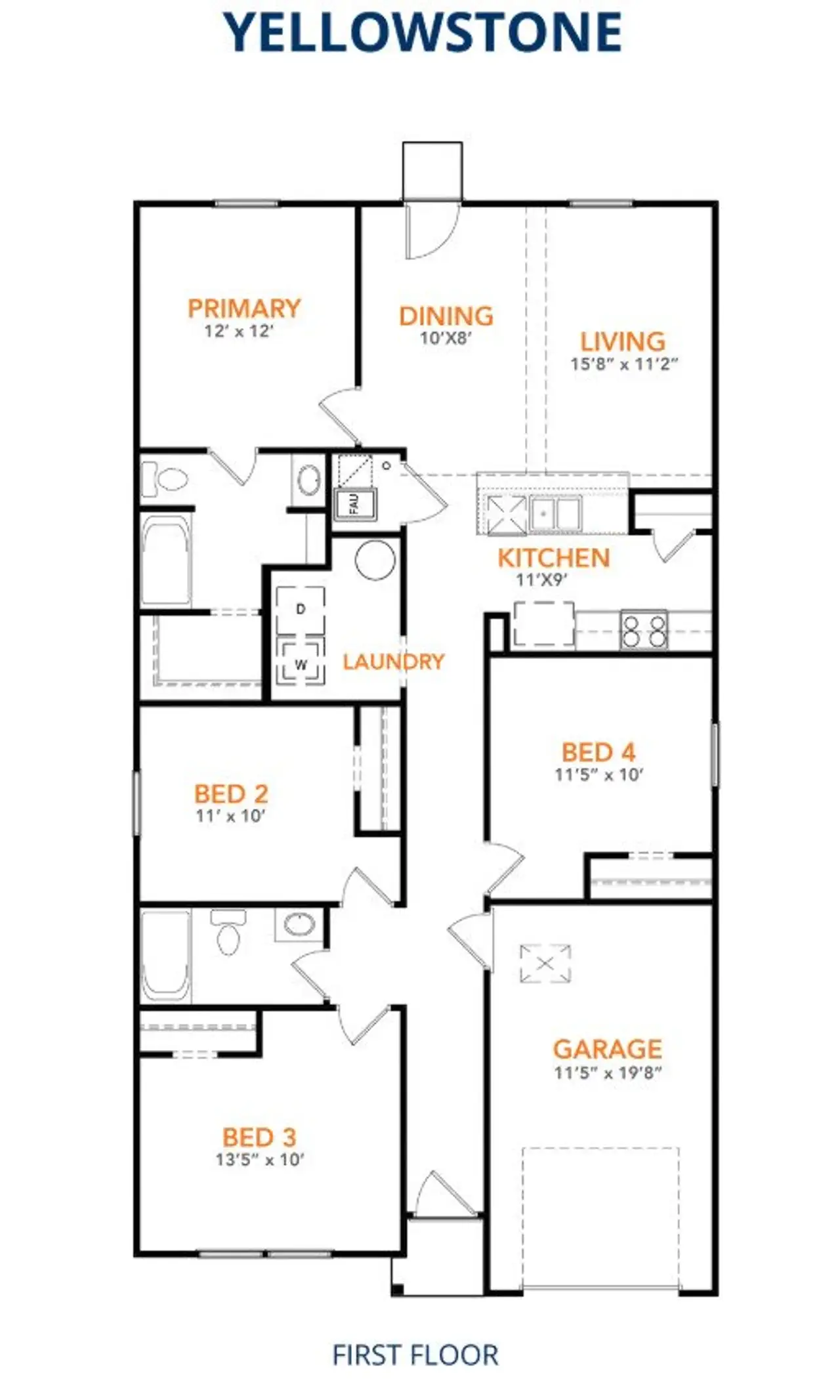 Front exterior of a new home in Highland Place, Roxboro, NC, highlighting curb appeal (Image 2).