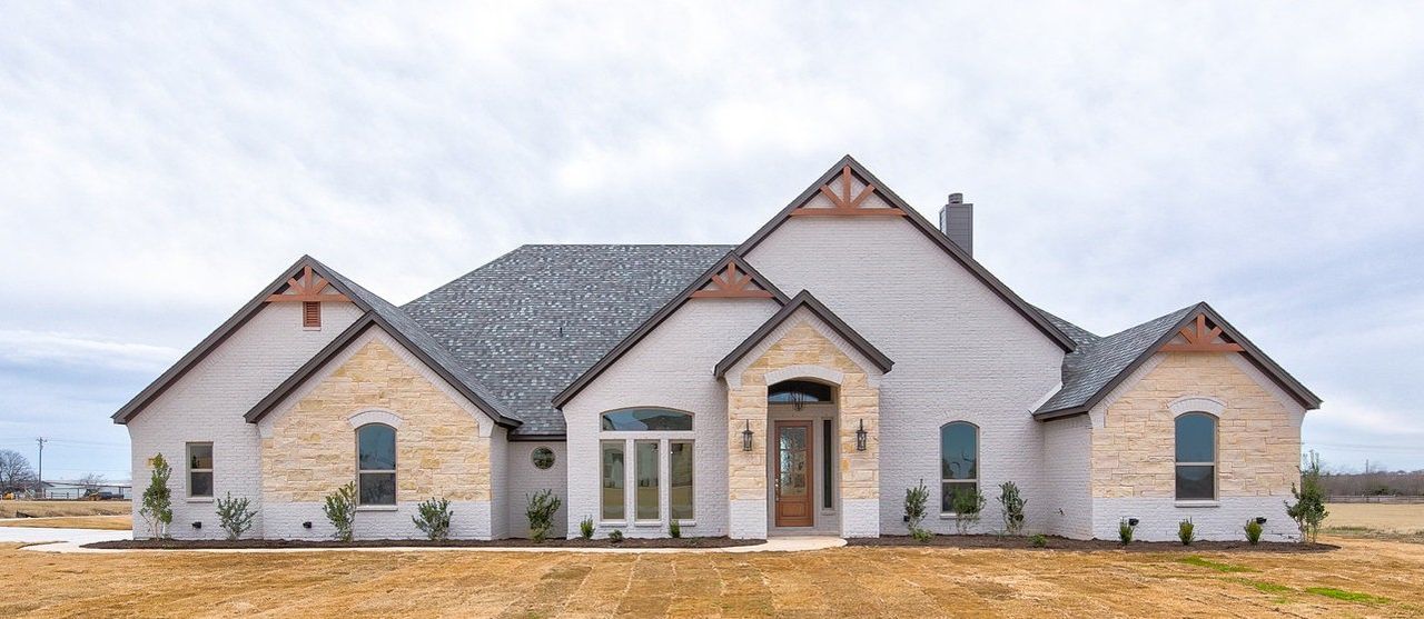 Representative exterior photo of a completed home built from the 019-2785-0117 by Abba River Homes in Stanford Estates, Springtown, TX (Image 2). Representative exterior photo of a completed home built from the 019-2785-0117 by Abba River Homes in Stanford Estates, Springtown, TX (Image 2).