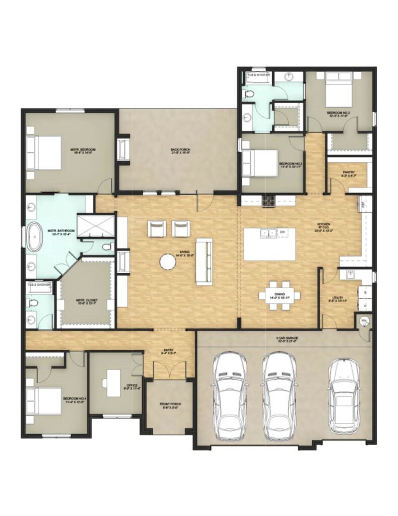 2D floor plan layout for the Corey by DreamBuilt Homes in Lincoln Pointe, Van Alstyne, TX (Image 2). 2D floor plan layout for the Corey by DreamBuilt Homes in Lincoln Pointe, Van Alstyne, TX (Image 2).