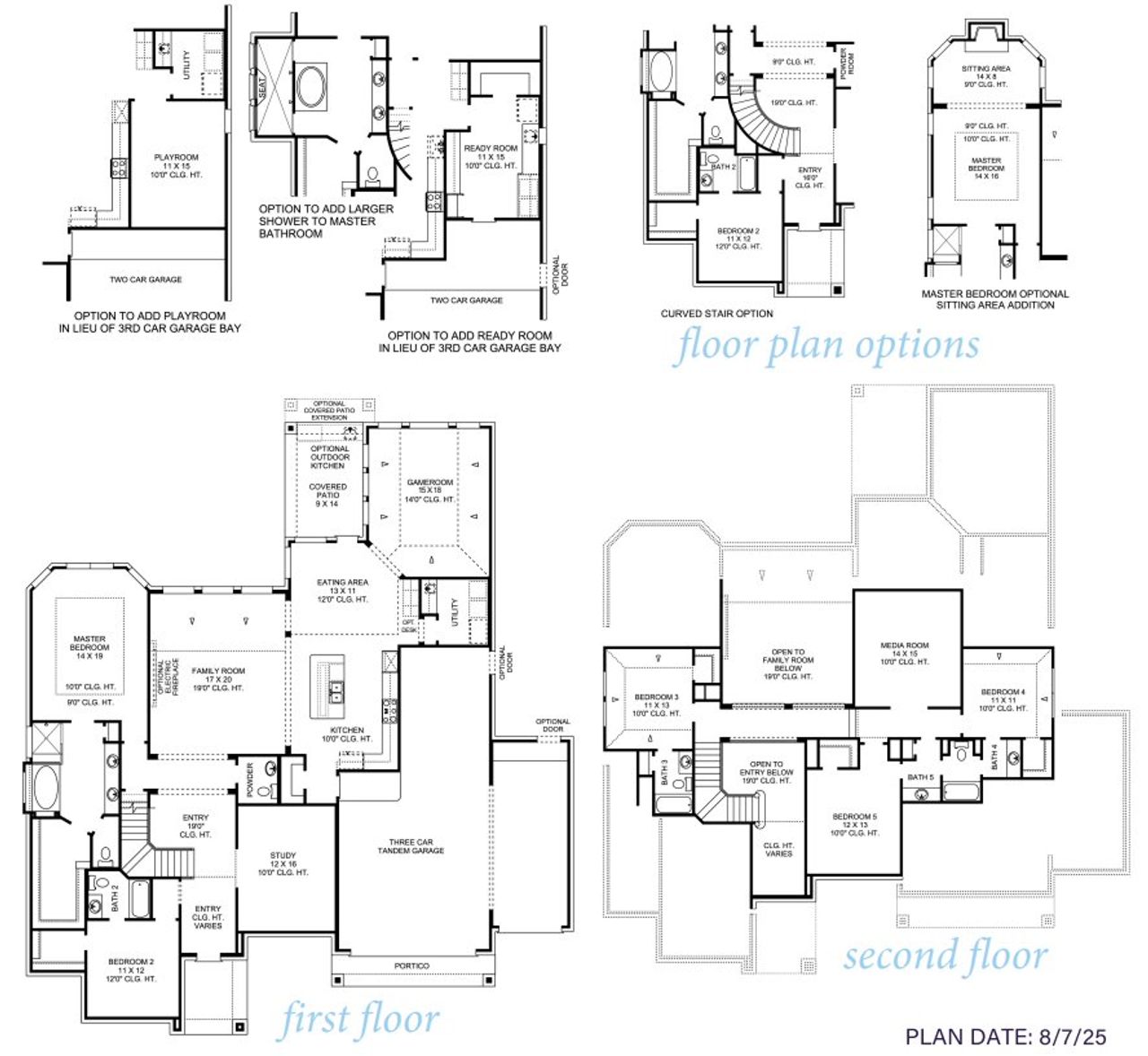 2D floor plan layout for the Reagan 3903.3 by J. Patrick Homes in Jubilee 80′ Lots, Hockley, TX (Image 2).