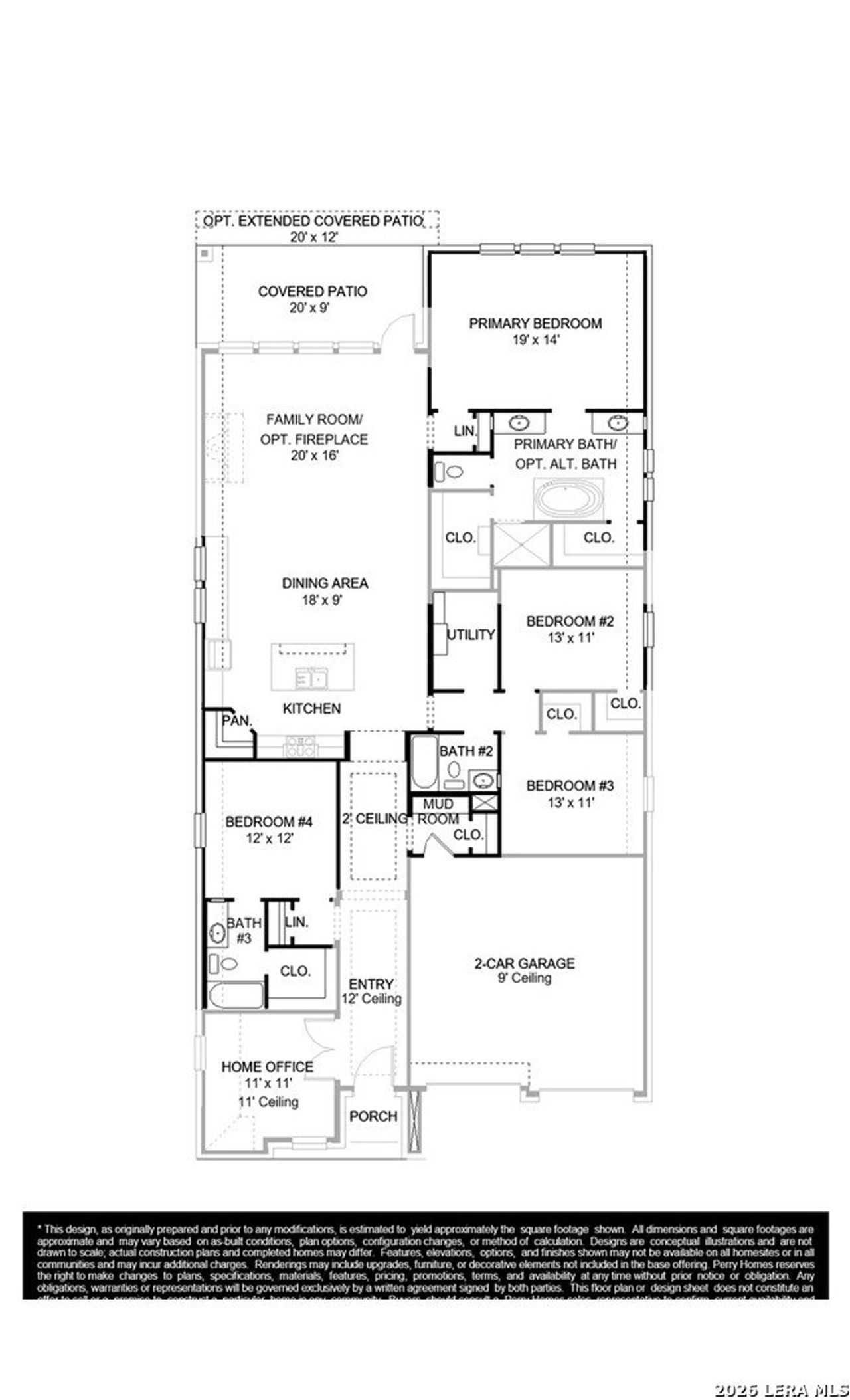 2D floor plan layout of this home in Arcadia Ridge, San Antonio, TX (Image 2).