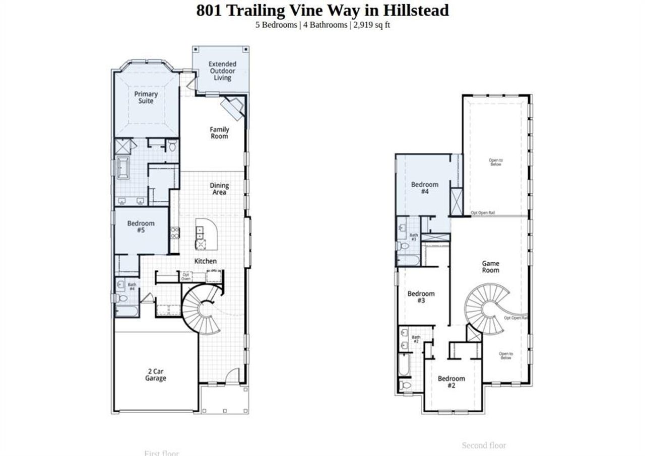 2D floor plan layout of this home in Hillstead, Lavon, TX (Image 2).