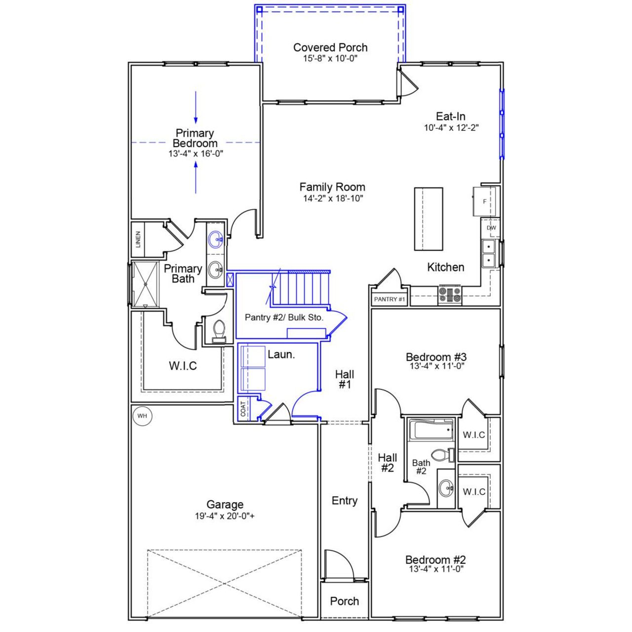 2D floor plan layout of this home in Dove Hollow, Chesnee, SC (Image 2).