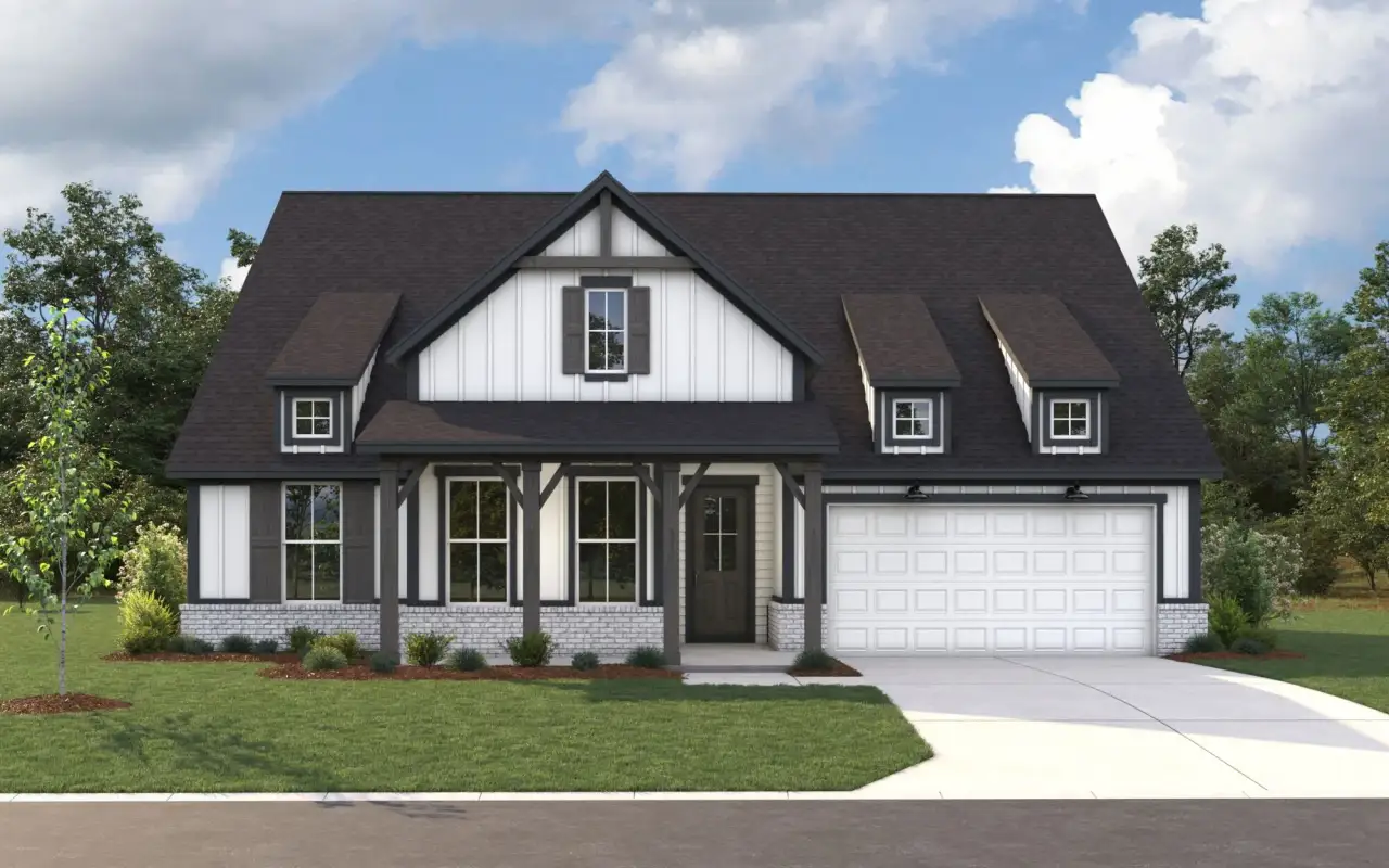 Representative exterior photo of a completed home built from the Crestone by Mattamy Homes in Agave Ranch, Denton, TX (Image 2). Representative exterior photo of a completed home built from the Crestone by Mattamy Homes in Agave Ranch, Denton, TX (Image 2).