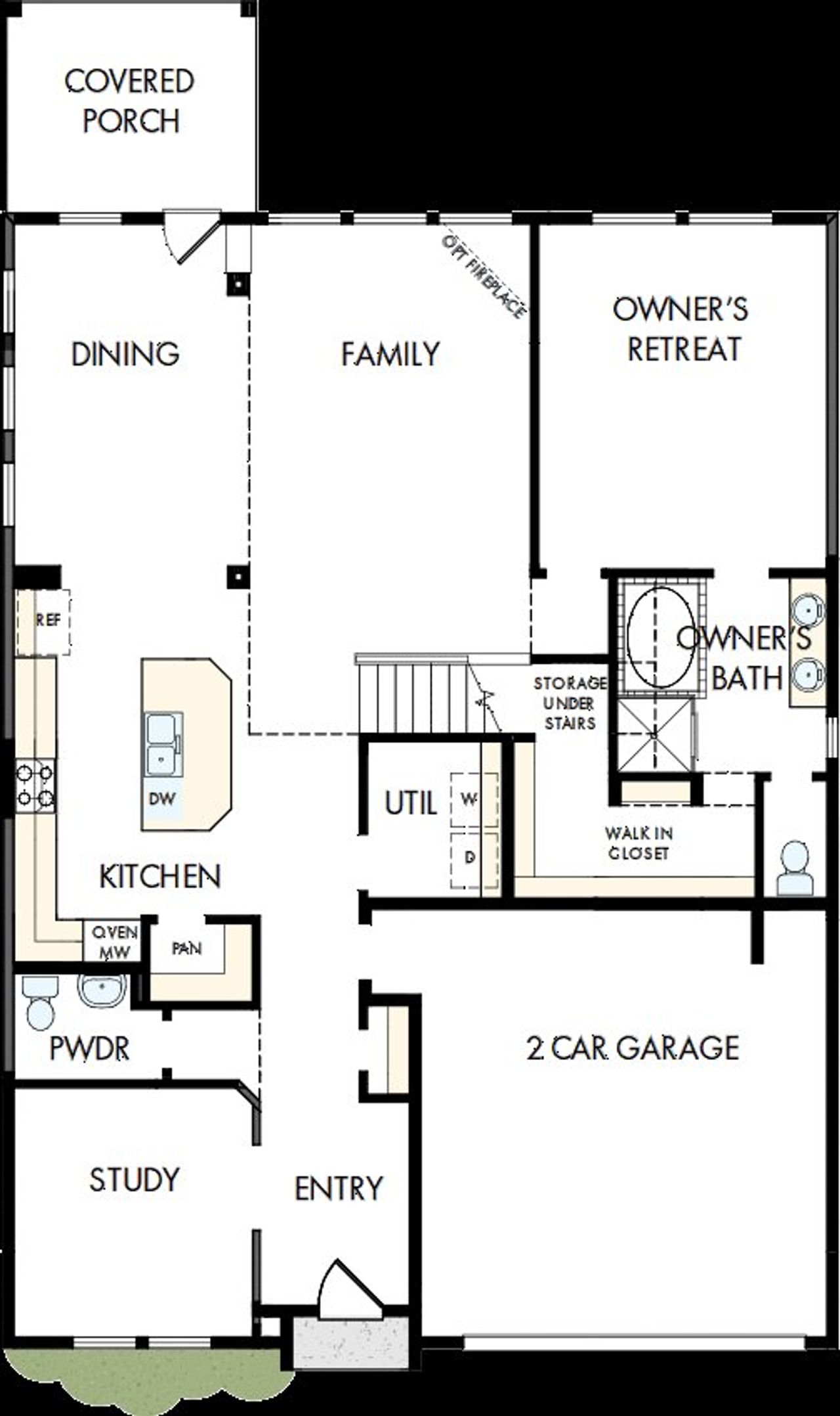 2D floor plan layout of this home in Davis Ranch 50', San Antonio, TX (Image 2).