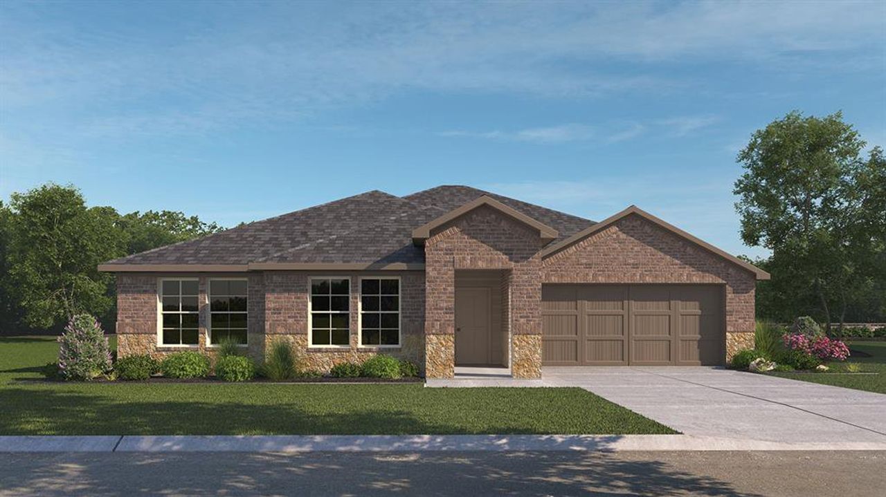 Front exterior of a new home in Waverly Estates, Josephine, TX, highlighting curb appeal (Image 2).
