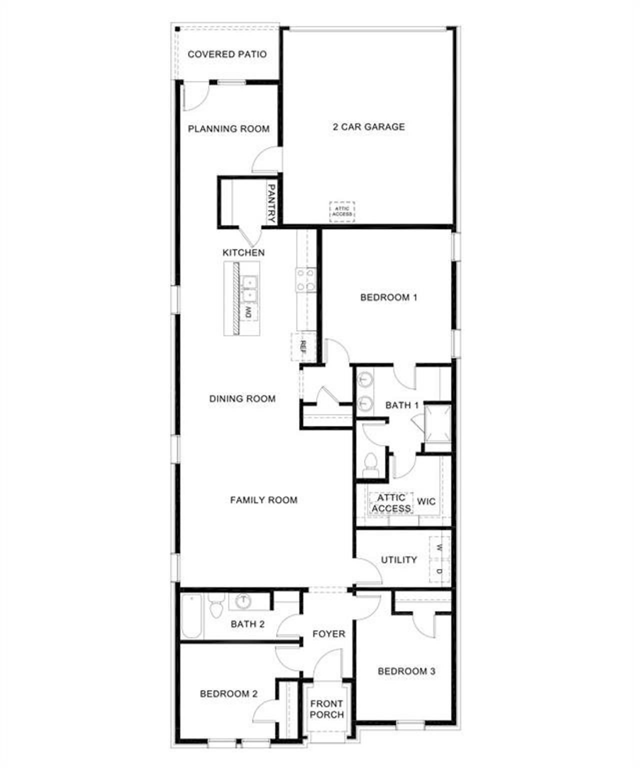 2D floor plan layout of this home in Magnolia at Legacy Hills, Celina, TX (Image 2). 2D floor plan layout of this home in Magnolia at Legacy Hills, Celina, TX (Image 2).