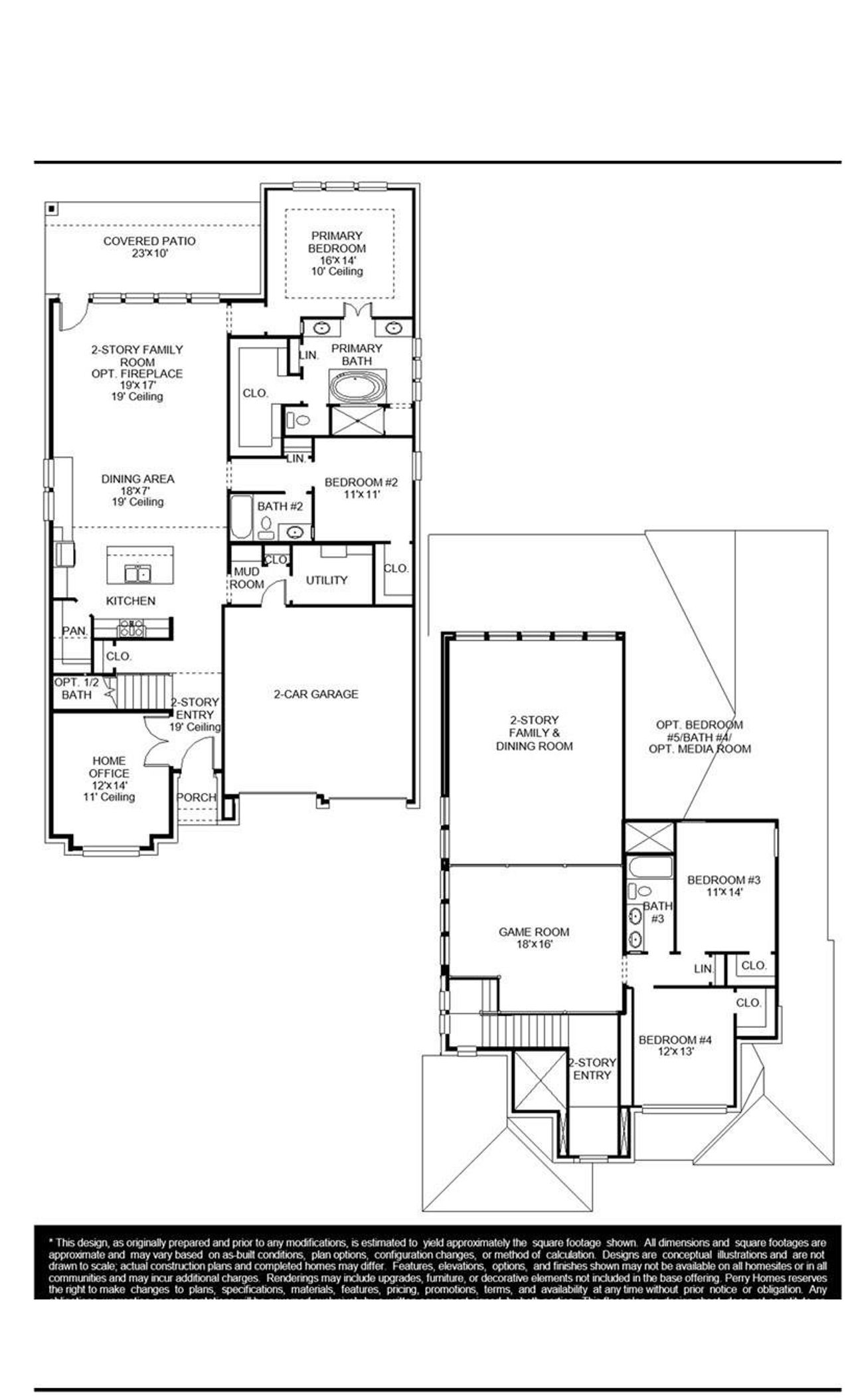 2D floor plan layout of this home in Sienna, Missouri City, TX (Image 2).