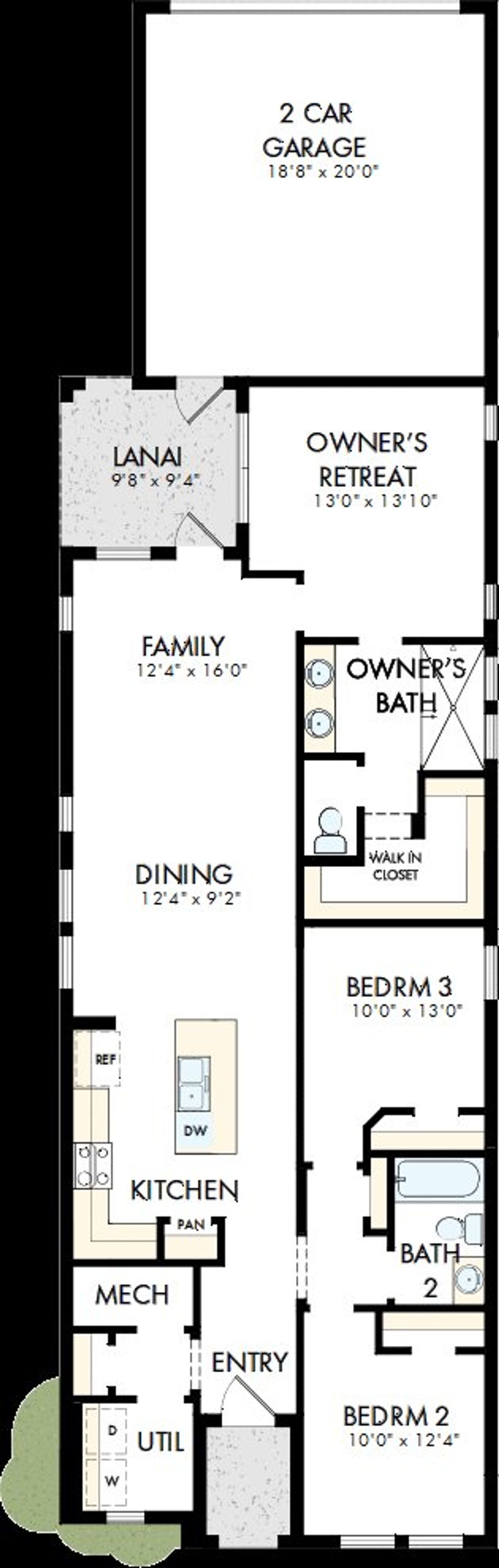 2D floor plan layout of this home in Palmeras at Crossprairie – The Magnolia Collection, St. Cloud, FL (Image 2). 2D floor plan layout of this home in Palmeras at Crossprairie – The Magnolia Collection, St. Cloud, FL (Image 2).