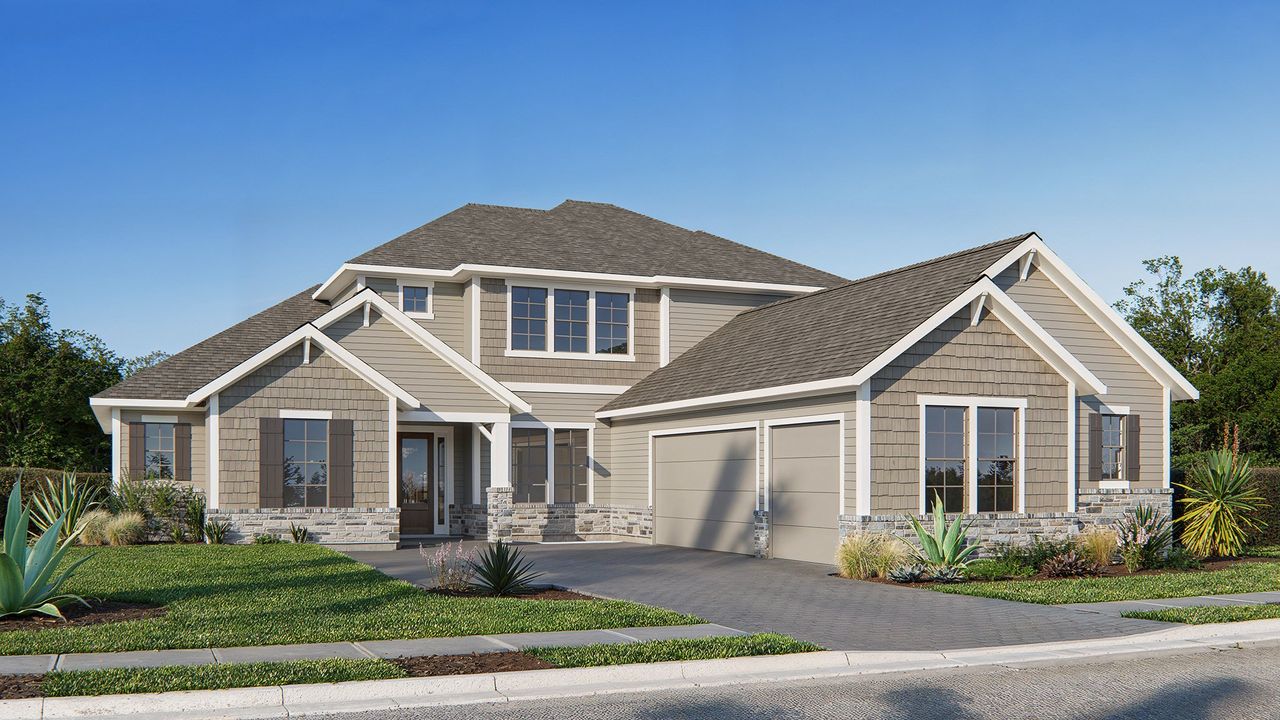 Representative exterior photo of a completed home built from the 3723MC by MasterCraft Builder Group in SilverLeaf, St. Augustine, FL (Image 2).
