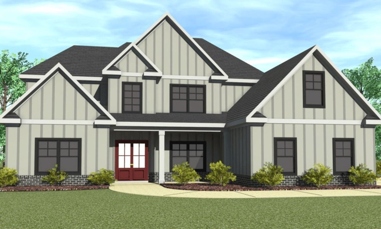 Representative exterior photo of a completed home built from the Graycliff Elite Linton Estates by JR Homes in Linton Estates, Newnan, GA (Image 2).