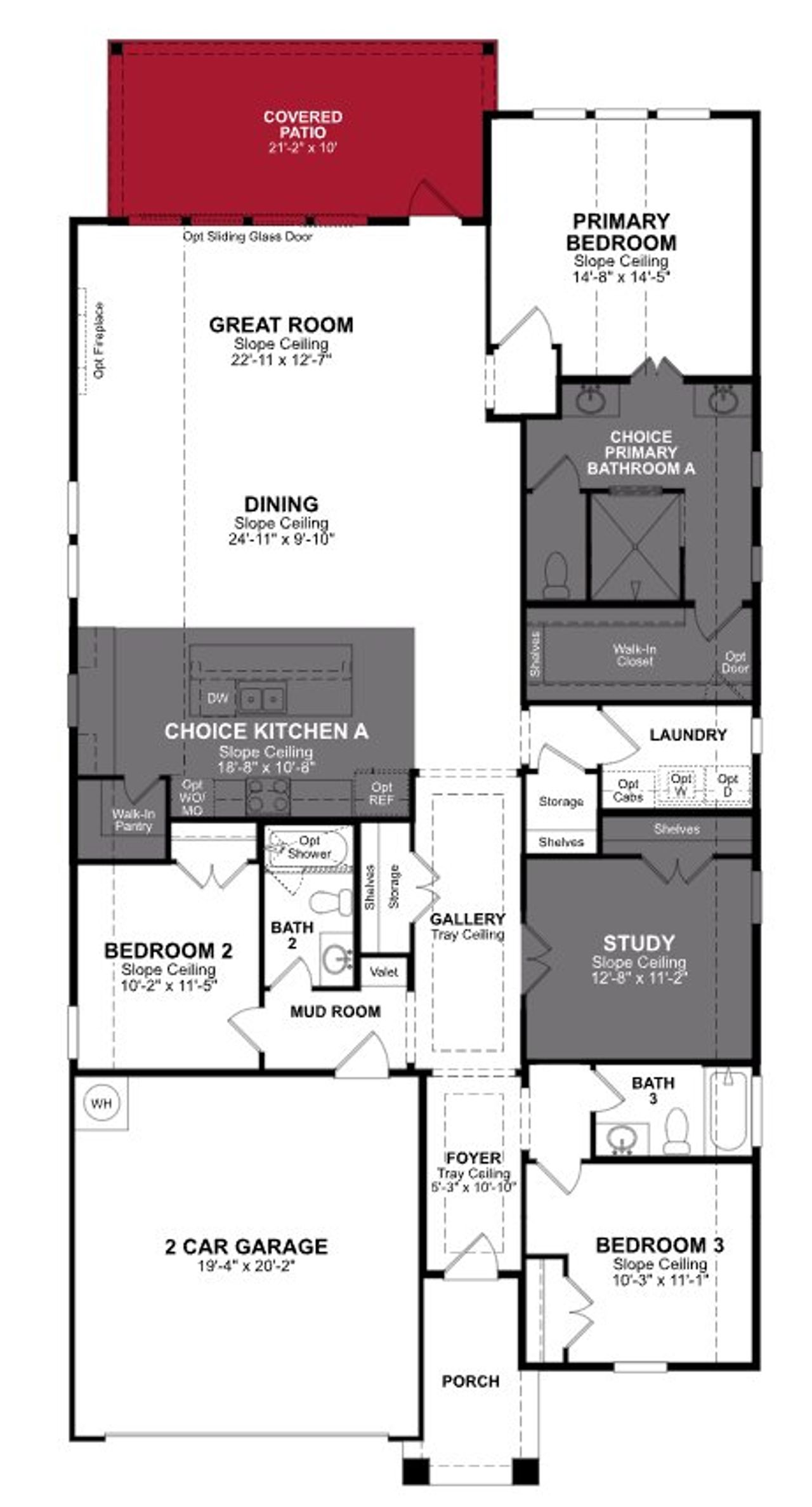 2D floor plan layout of this home in Flat Creek, Castroville, TX (Image 2).