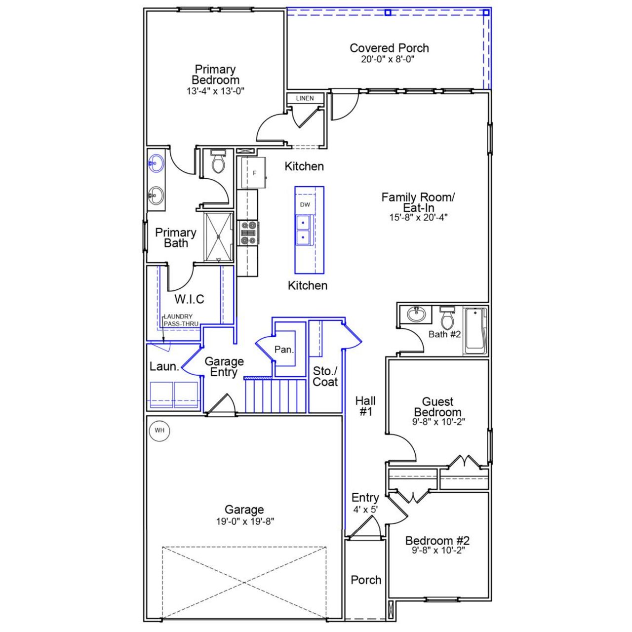 2D floor plan layout of this home in Hainer Place, Conway, SC (Image 2).