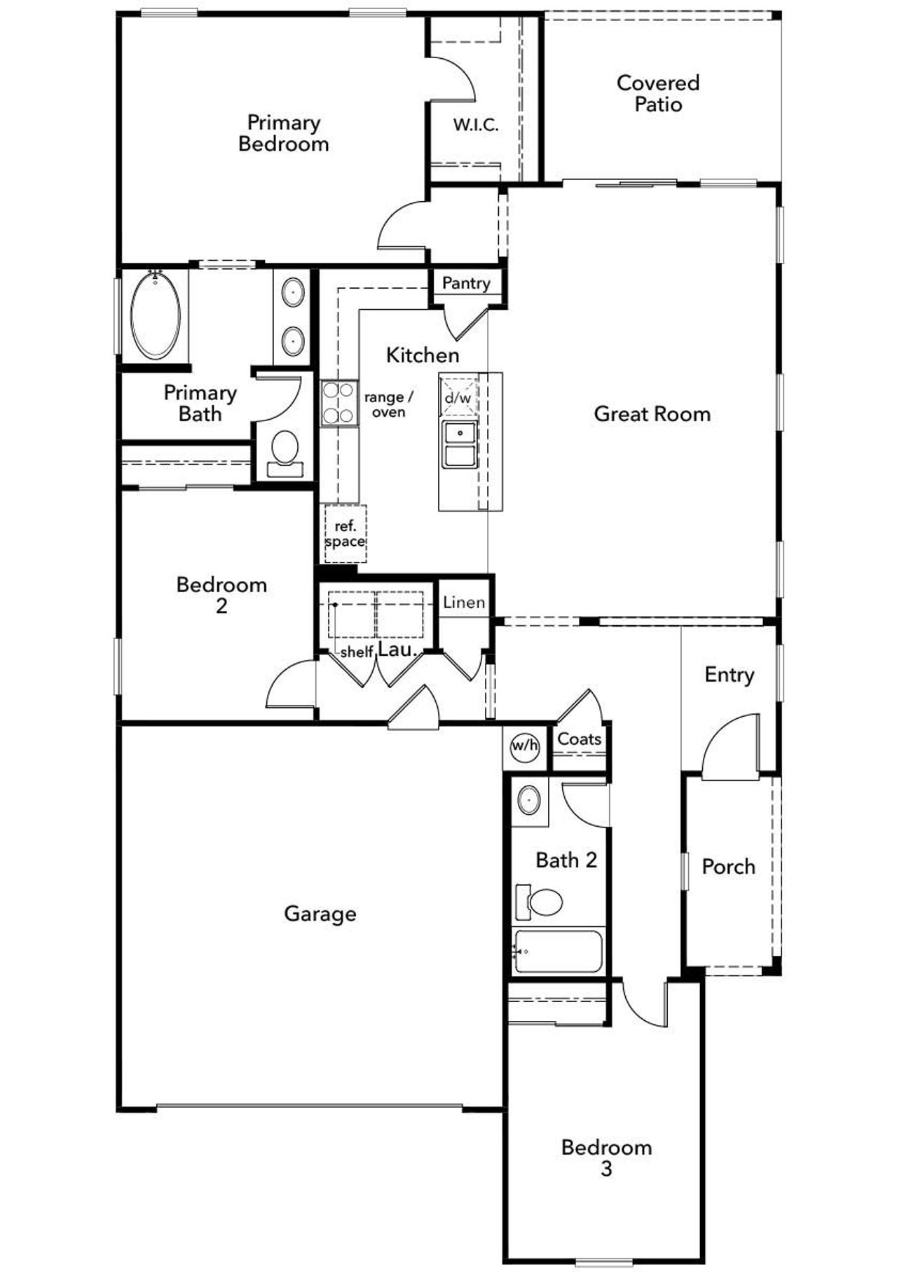 2D floor plan layout of this home in Liberty Traditions, Phoenix, AZ (Image 2). 2D floor plan layout of this home in Liberty Traditions, Phoenix, AZ (Image 2).