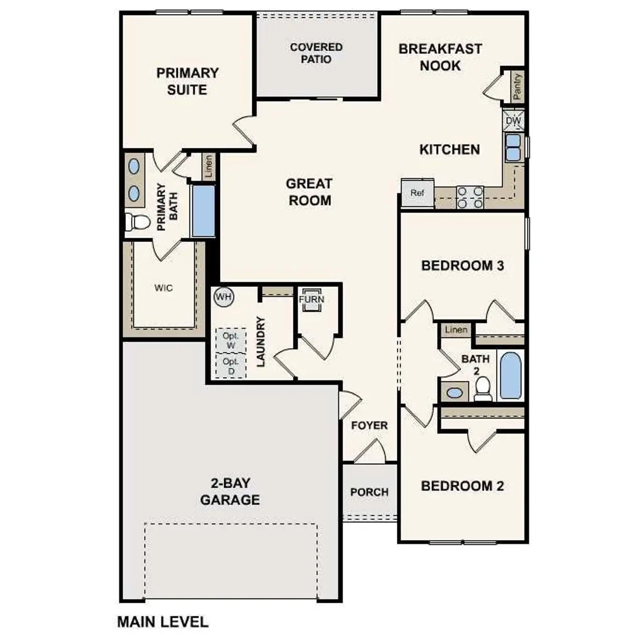 2D floor plan layout of this home in Liberty Heights, Chatsworth, GA (Image 2).