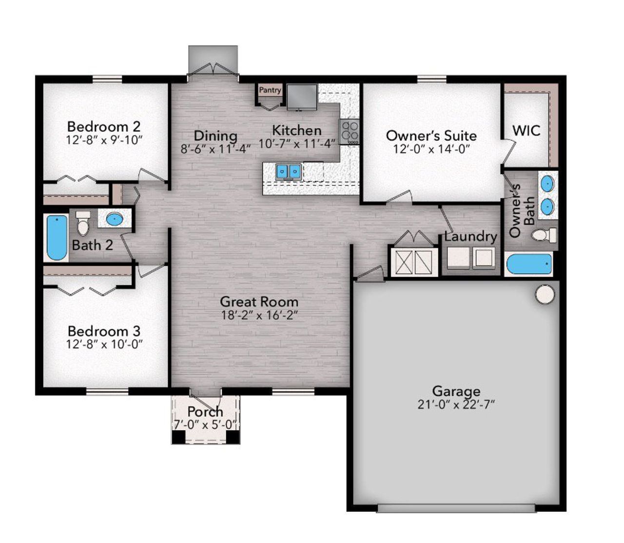 Image 2 representing the Bellmont (3 Car) by Price Family Homes in Greater Palm Bay, Palm Bay, FL.