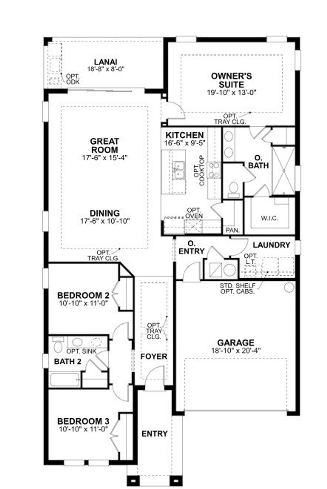 2D floor plan layout of this home in Sweetwater at Lakewood Ranch, Lakewood Ranch, FL (Image 2).