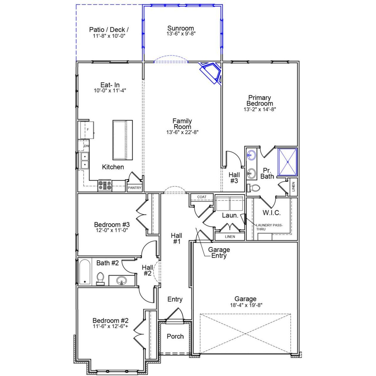 2D floor plan layout of this home in Fieldstone, Lexington, NC (Image 2).
