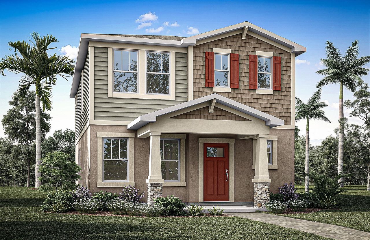Representative exterior photo of a completed home built from the Luma by Mattamy Homes in Lakeside At Satilla, St. Cloud, FL (Image 2).