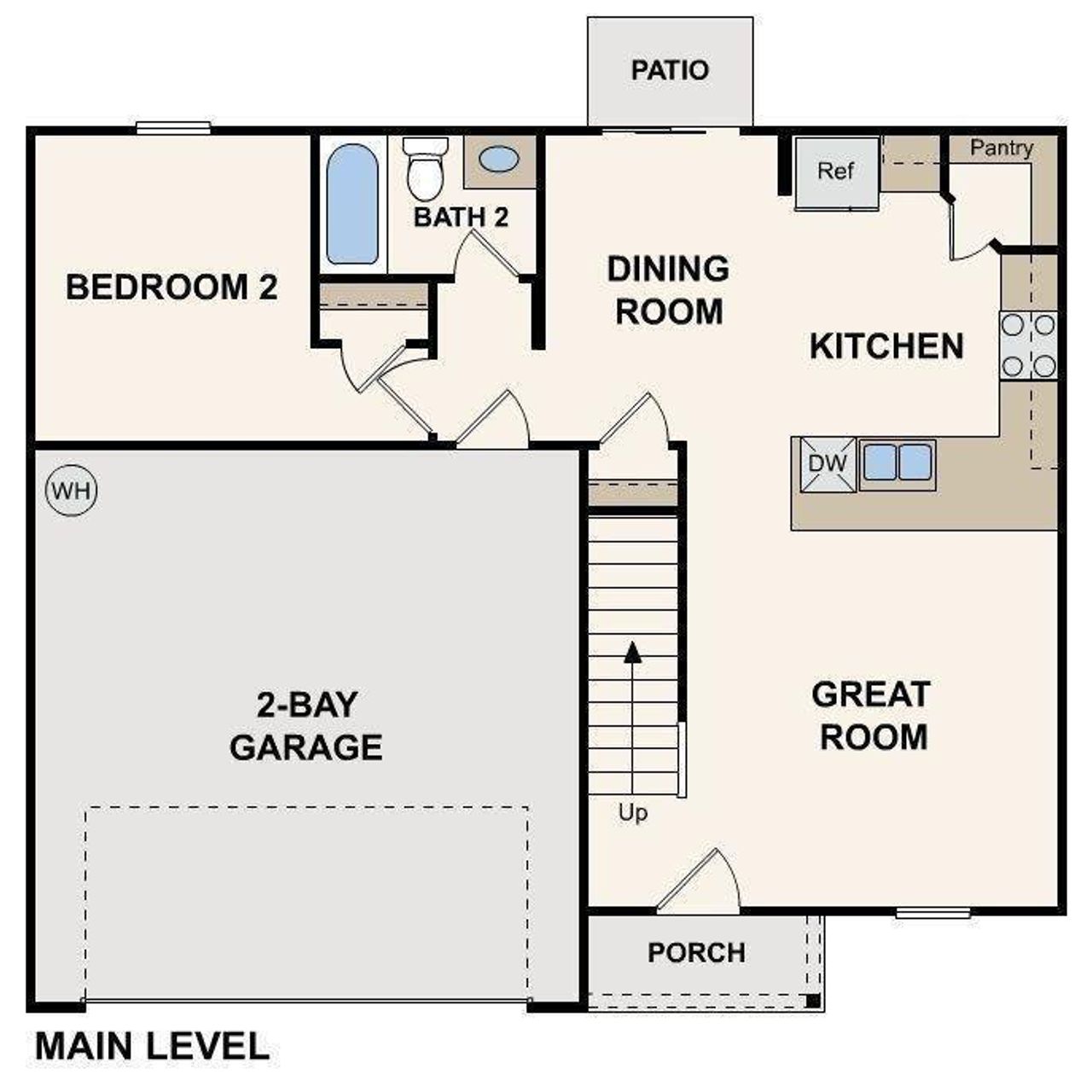 2D floor plan layout of this home in Garden Walk, Jackson, GA (Image 2).