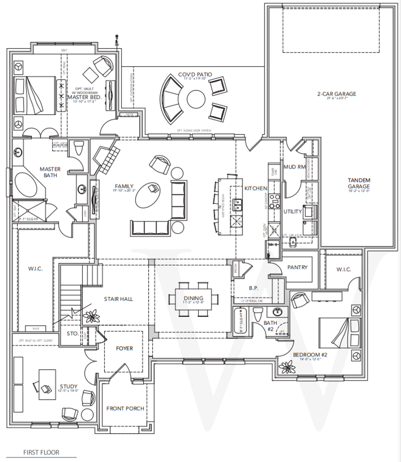 2D floor plan layout for the Ashford by Windmiller Custom Homes in Viridian, Arlington, TX (Image 2). 2D floor plan layout for the Ashford by Windmiller Custom Homes in Viridian, Arlington, TX (Image 2).