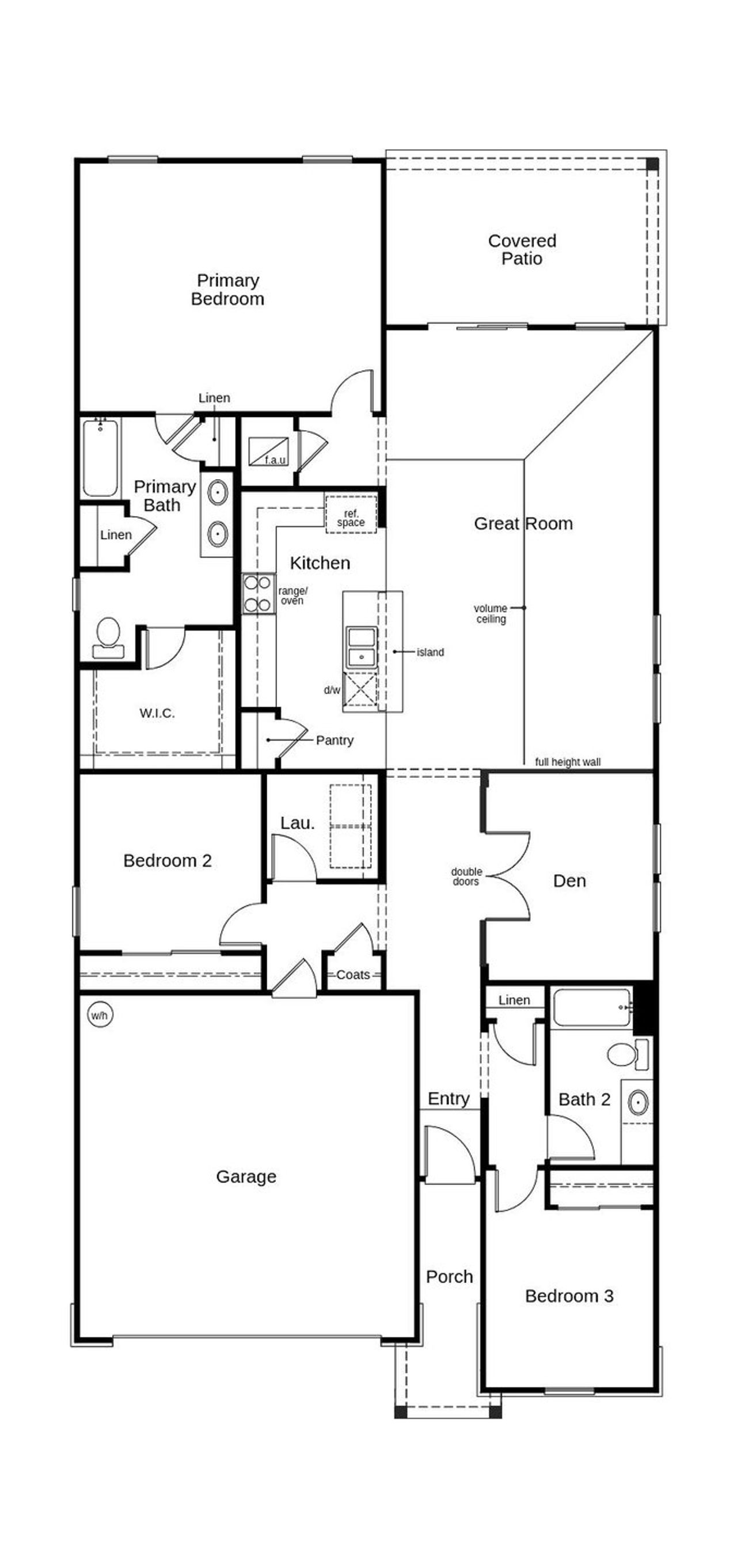 2D floor plan layout of this home in Whiteview Village, Palm Coast, FL (Image 2).