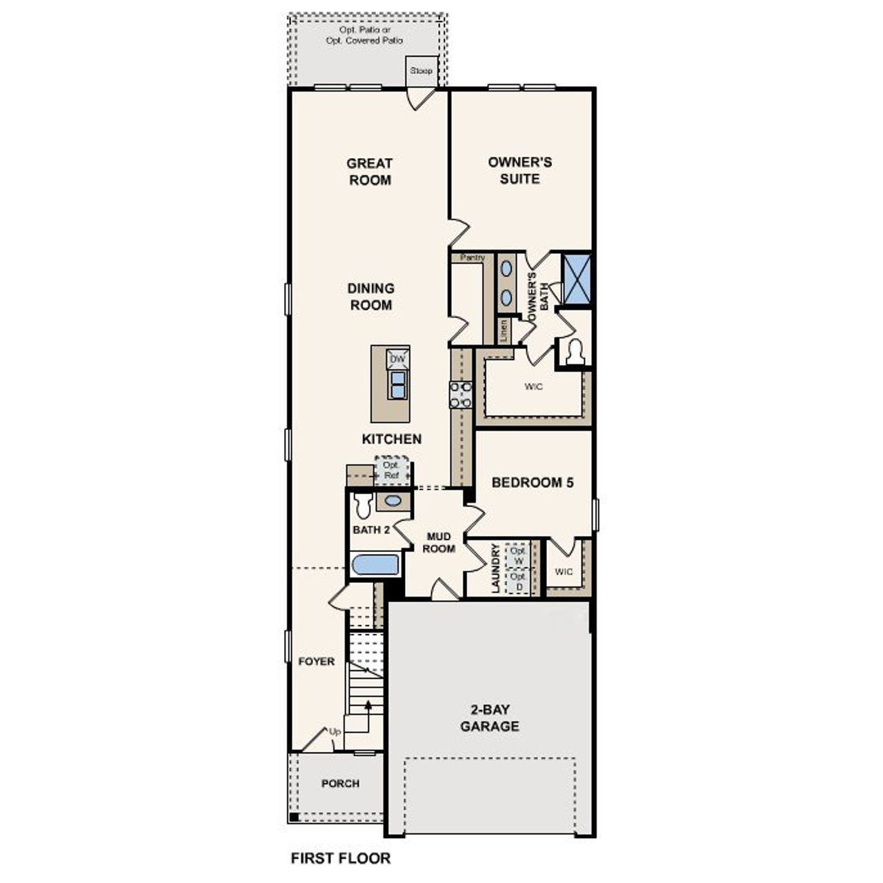 2D floor plan layout for the Bristol by Century Communities in Cloverleaf, Austin, TX (Image 2).