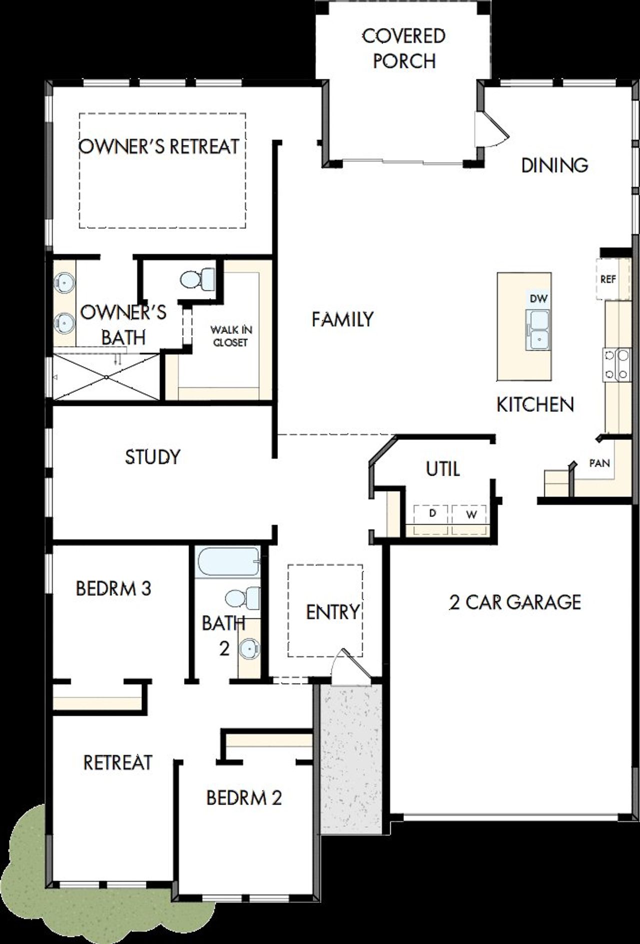 2D floor plan layout of this home in Audubon – Vision Collection, Magnolia, TX (Image 2).