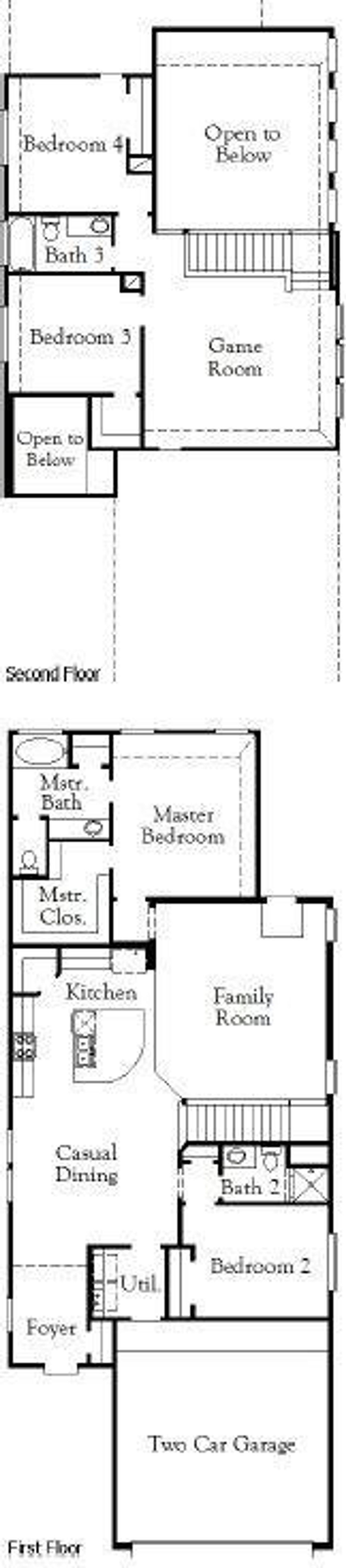 2D floor plan layout of this home in Grand Mission Estates, Richmond, TX (Image 2).
