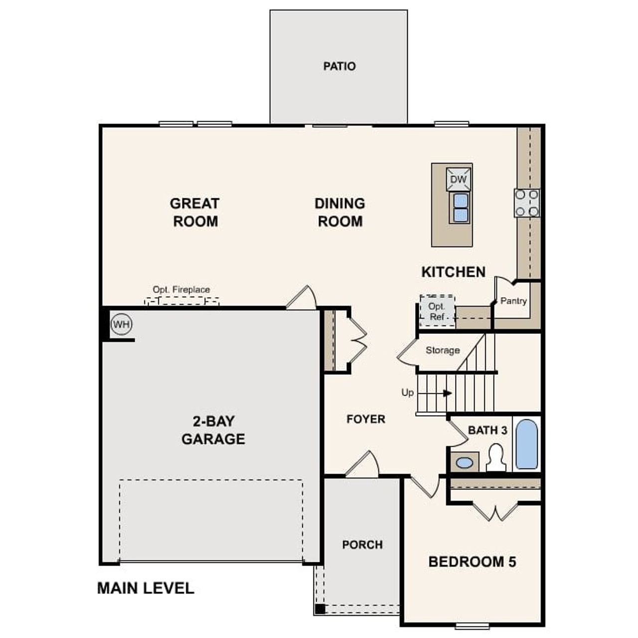 2D floor plan layout of this home in Grants Landing, Salisbury, NC (Image 2).