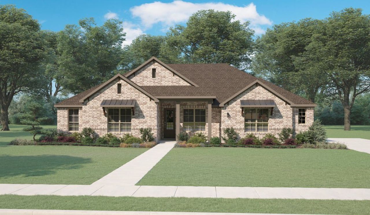 Representative exterior photo of a completed home built from the Verona by Centre Living Homes in Ellis Ranch Estates, Waxahachie, TX (Image 2).