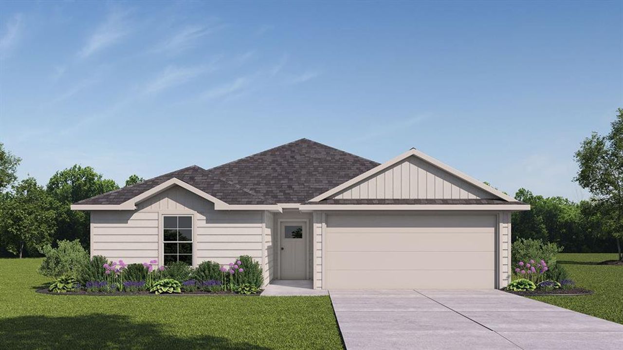 Front exterior of a new home in Waverly Estates, Josephine, TX, highlighting curb appeal (Image 2).