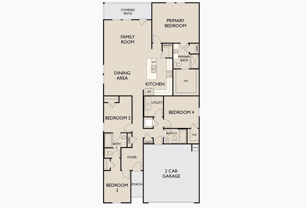 2D floor plan layout of this home in Willow Springs, Buda, TX (Image 2).