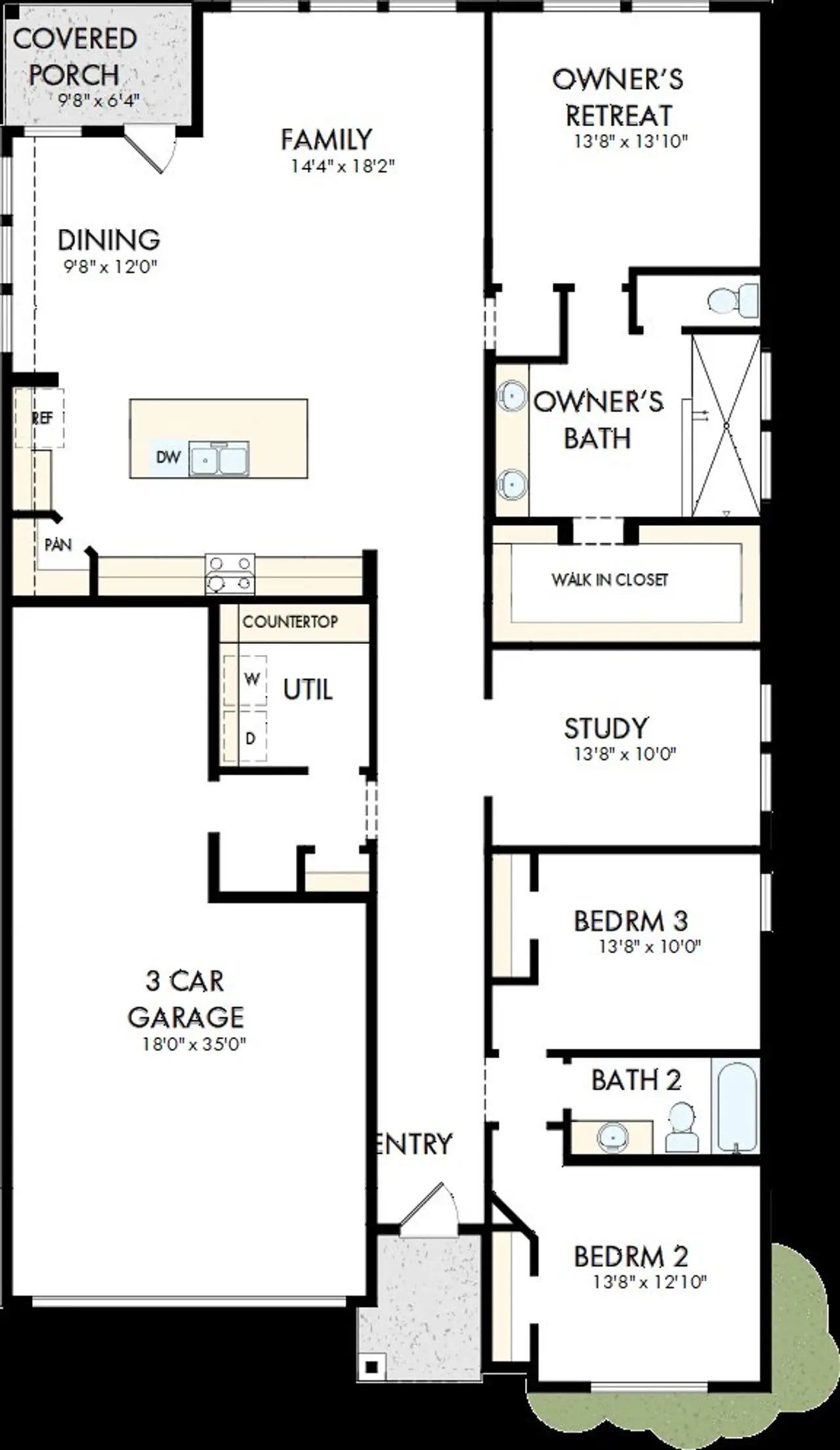 2D floor plan layout of this home in Confluence – Select Reserve Series, Marion, TX (Image 2). 2D floor plan layout of this home in Confluence – Select Reserve Series, Marion, TX (Image 2).