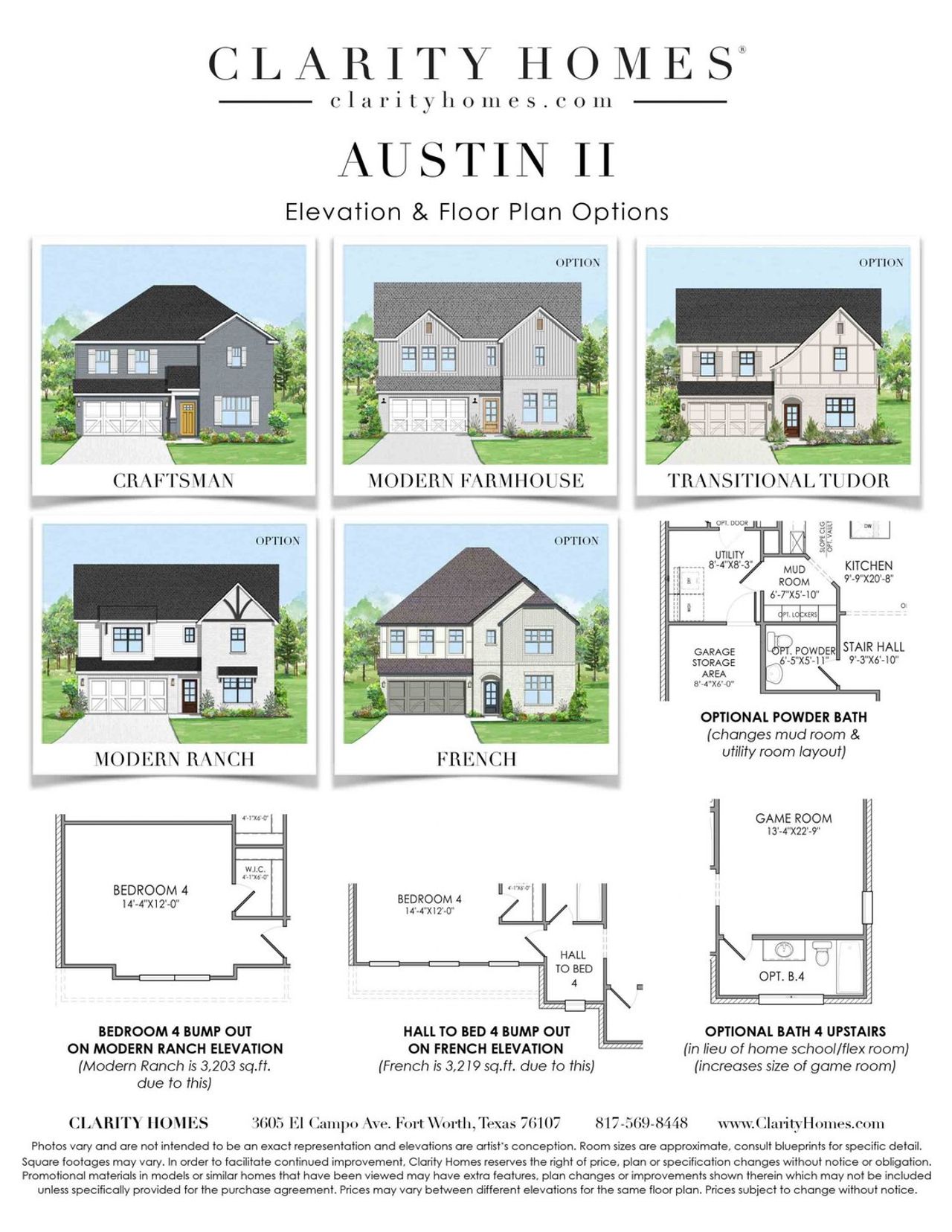 Image 2 representing the Austin II by Clarity Homes in The Bluffs At Parks Of Aledo, Aledo, TX.