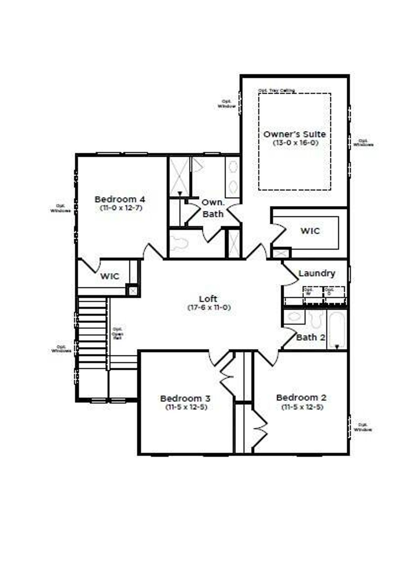 2D floor plan layout of this home in Creekside at Andrews, Summerville, SC (Image 2).