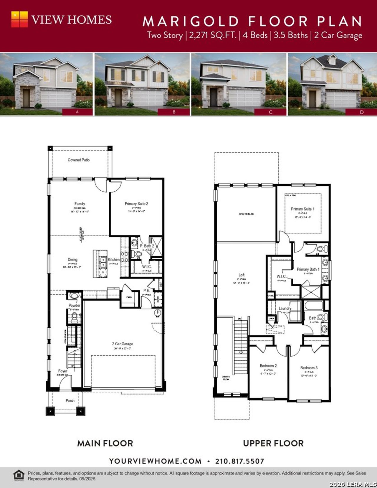 2D floor plan layout of this home in Talley Fields, San Antonio, TX (Image 2).