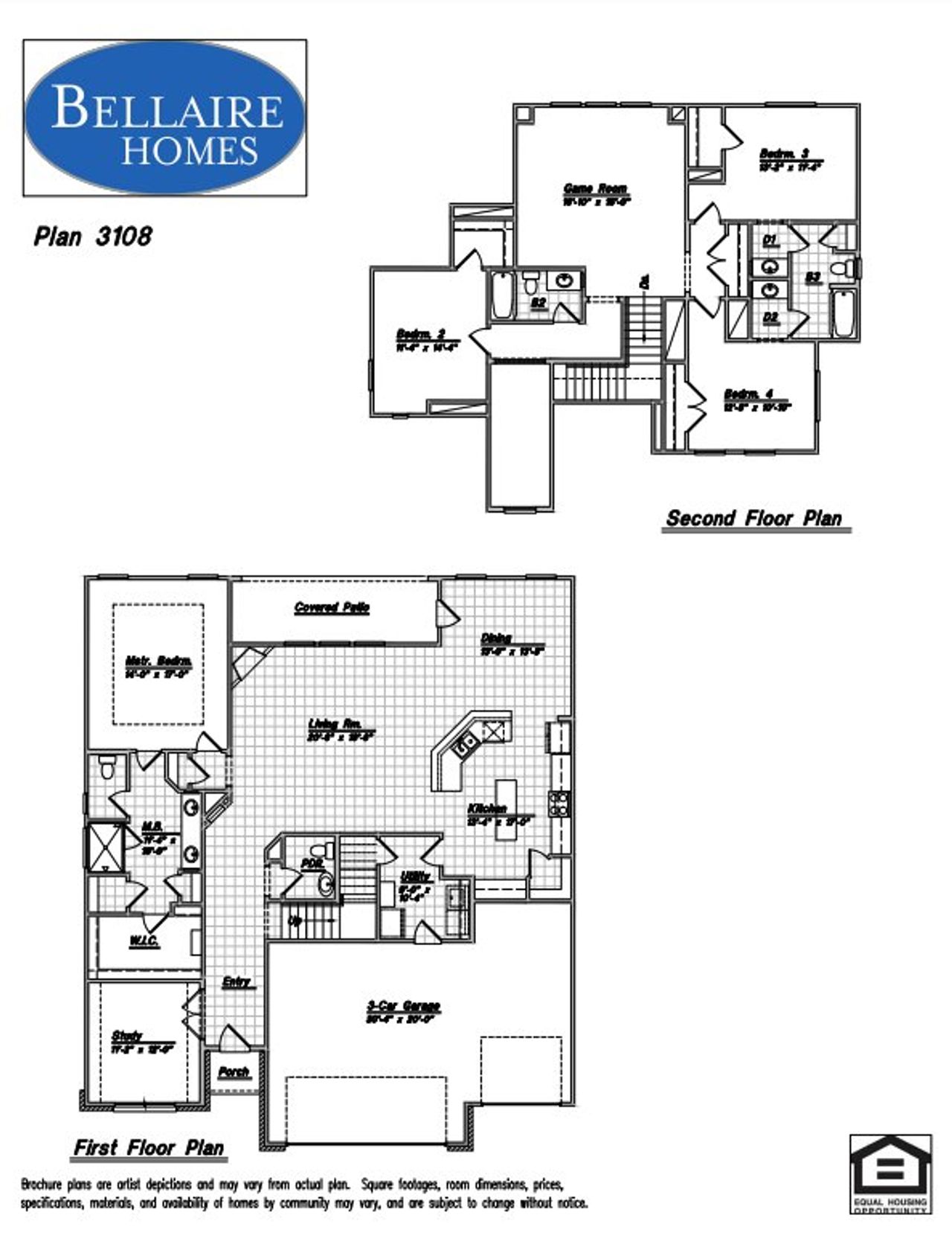 2D floor plan layout for the Anhalt by Bellaire Homes in Elkhorn Ridge, Fair Oaks Ranch, TX (Image 2). 2D floor plan layout for the Anhalt by Bellaire Homes in Elkhorn Ridge, Fair Oaks Ranch, TX (Image 2).