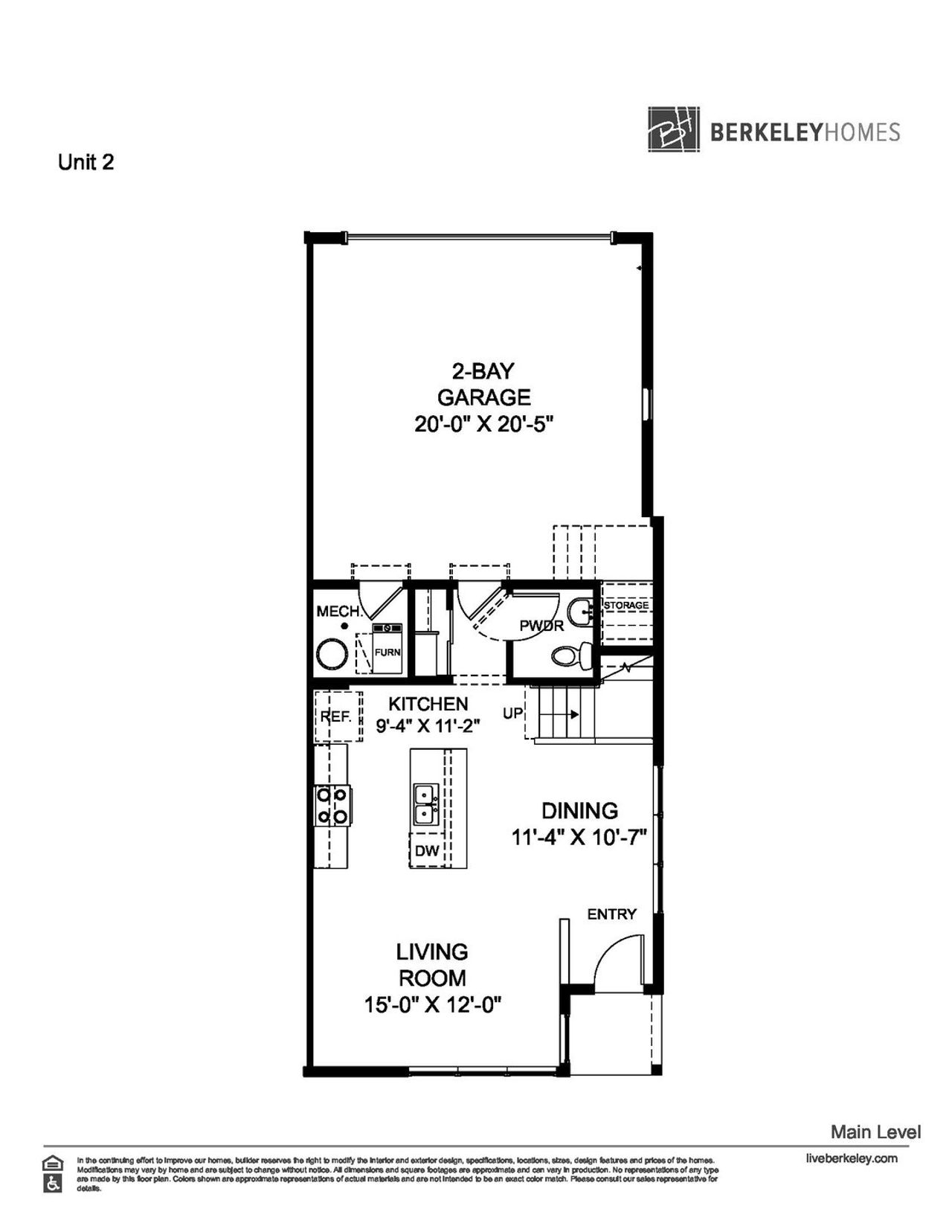 2D floor plan layout for the Residence Two by Berkeley Homes in Ralston Creek, Arvada, CO (Image 2).