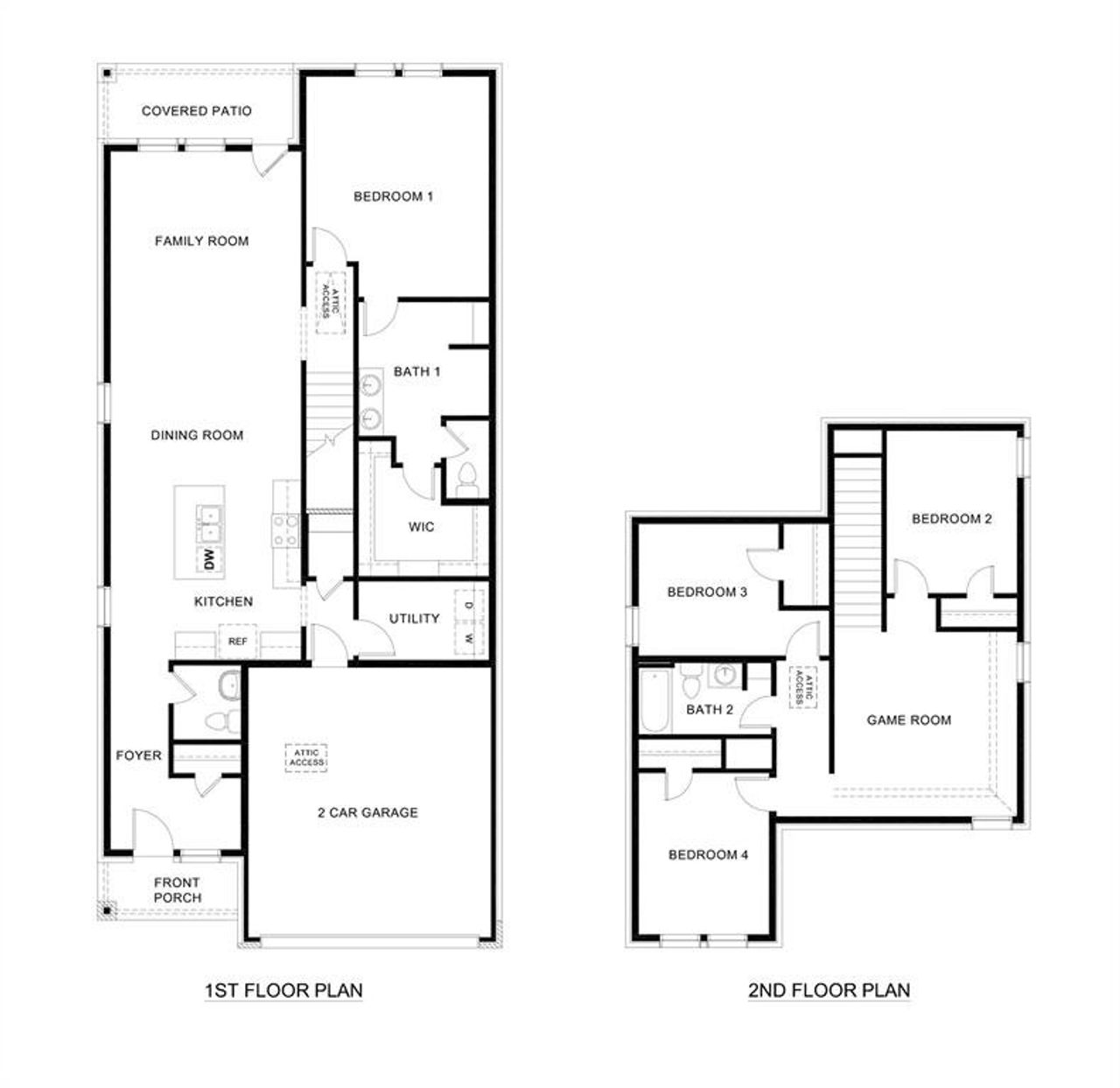 2D floor plan layout of this home in Windchime, Celina, TX (Image 2).