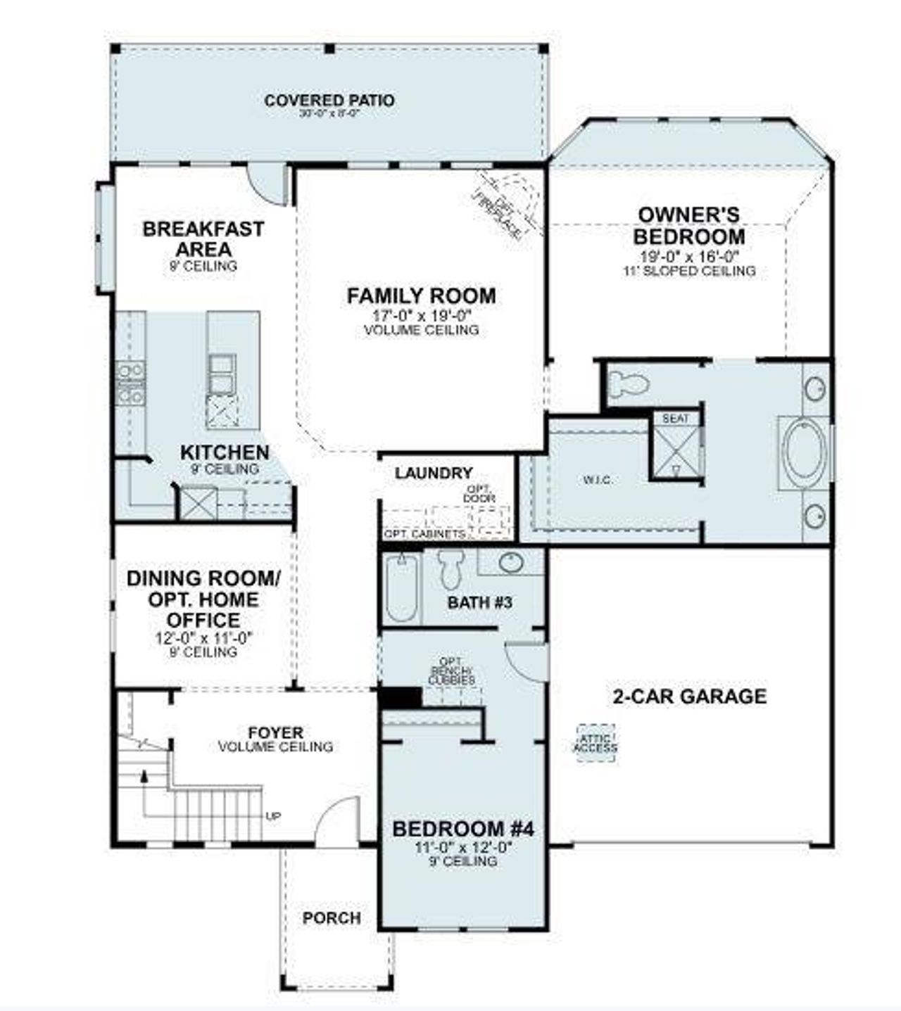 2D floor plan layout of this home in Lilyana, Celina, TX (Image 2).