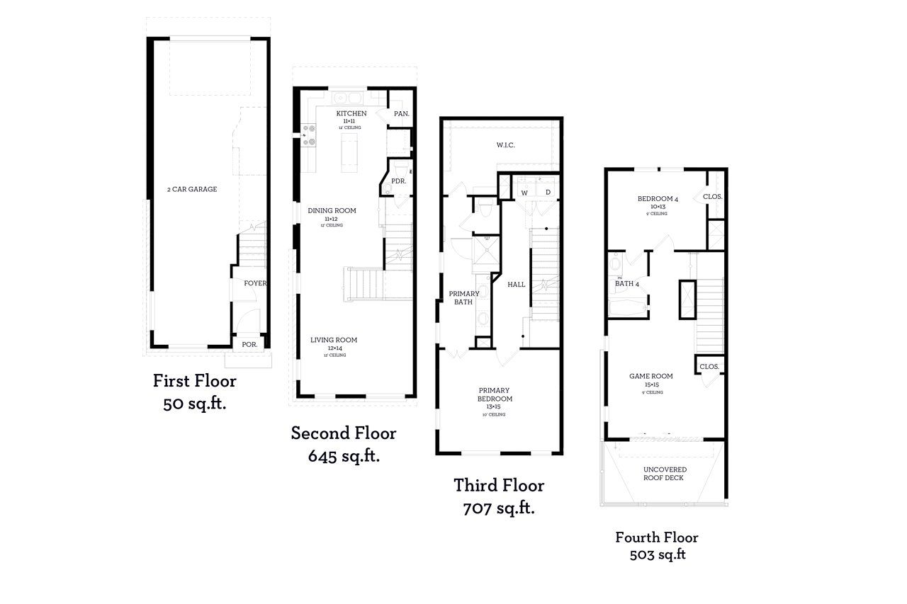 2D floor plan layout of this home in Commerce Row, Houston, TX (Image 2). 2D floor plan layout of this home in Commerce Row, Houston, TX (Image 2).