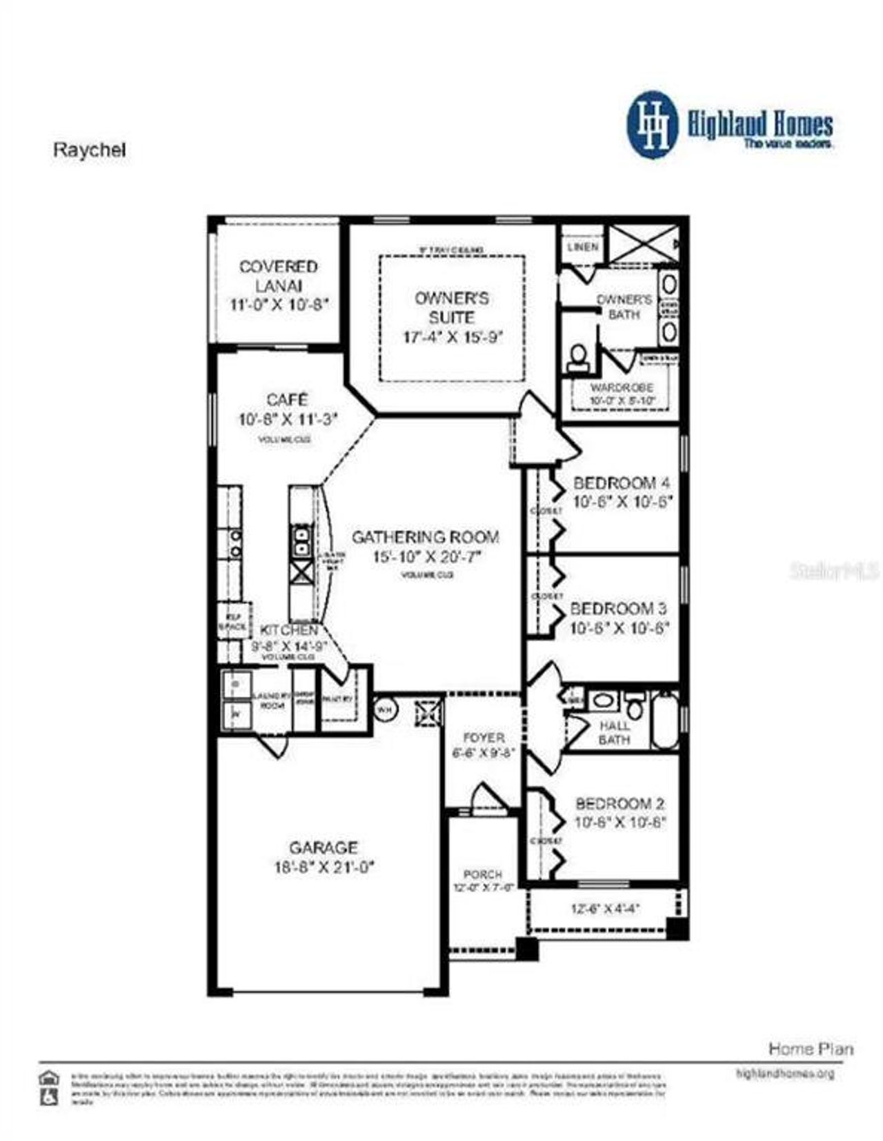 2D floor plan layout of this home in Aviary at Rutland Ranch, Parrish, FL (Image 2).