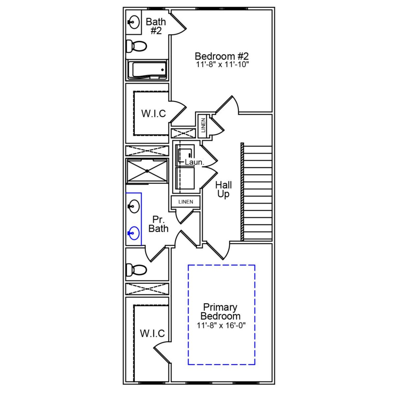 2D floor plan layout of this home in Nichols Landing, Charlotte, NC (Image 2).
