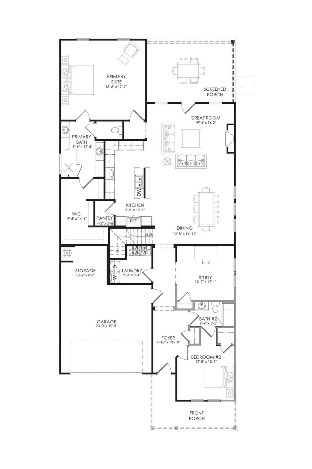 2D floor plan layout of this home in Echols Farm, Hiram, GA (Image 2).
