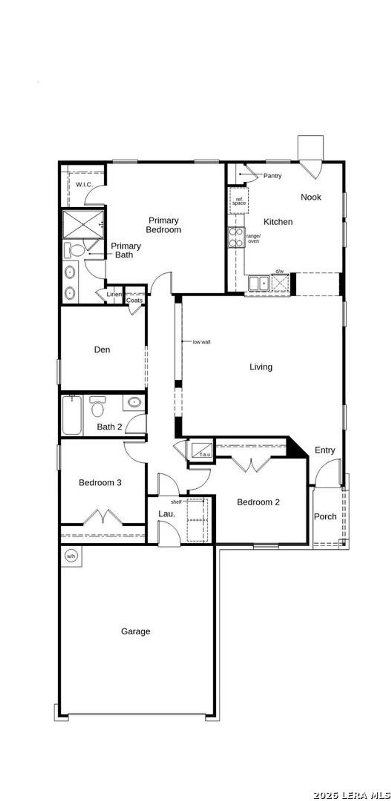 2D floor plan layout of this home in Woodside Farms, Seguin, TX (Image 2).
