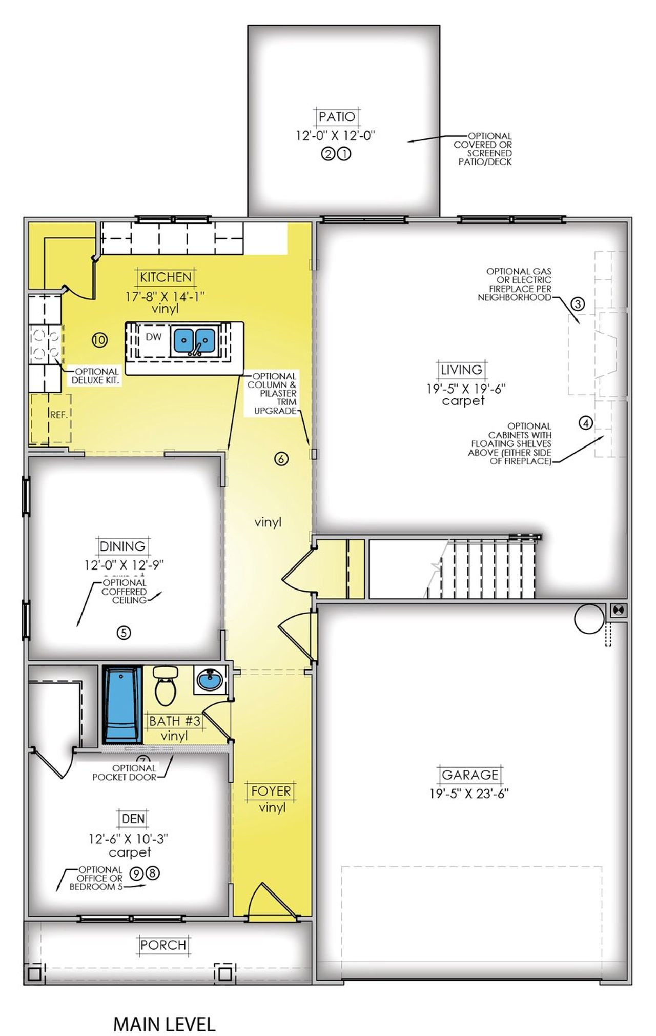 2D floor plan layout of this home in Shiloh Trail, Wellford, SC (Image 2).